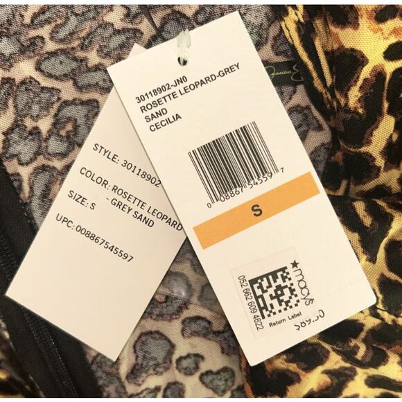 NWT Jessica Simpson Cecilia Rosette Leopard Print Ruffle-Hem Midi Dress Small - Picture 8 of 9